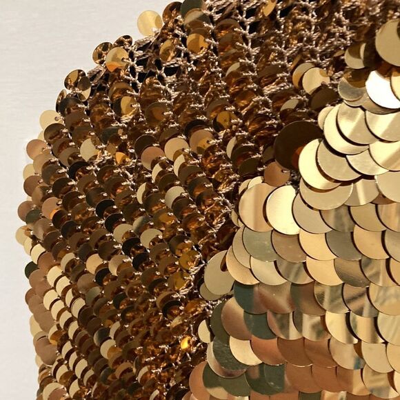 Topshop NWOT Open Jacket Made of Gold Sequin Disks. Size 2. - Picture 3 of 6